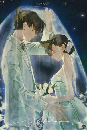 Fanart Shinichi Kudo x Ran Mouri (Detective Conan)